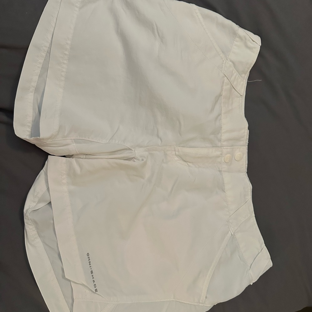 Columbia Off-White Athletic Shorts Lightweight Cotton Blend
